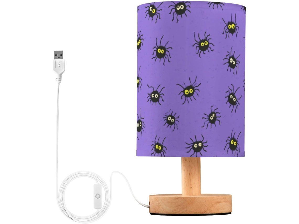 Abajur De Cabeceira Kcldeci Com Aranhas Fofas Para Quarto, Estilo Fazenda, Mesa De Cabeceira, Luminária De Mesa Para