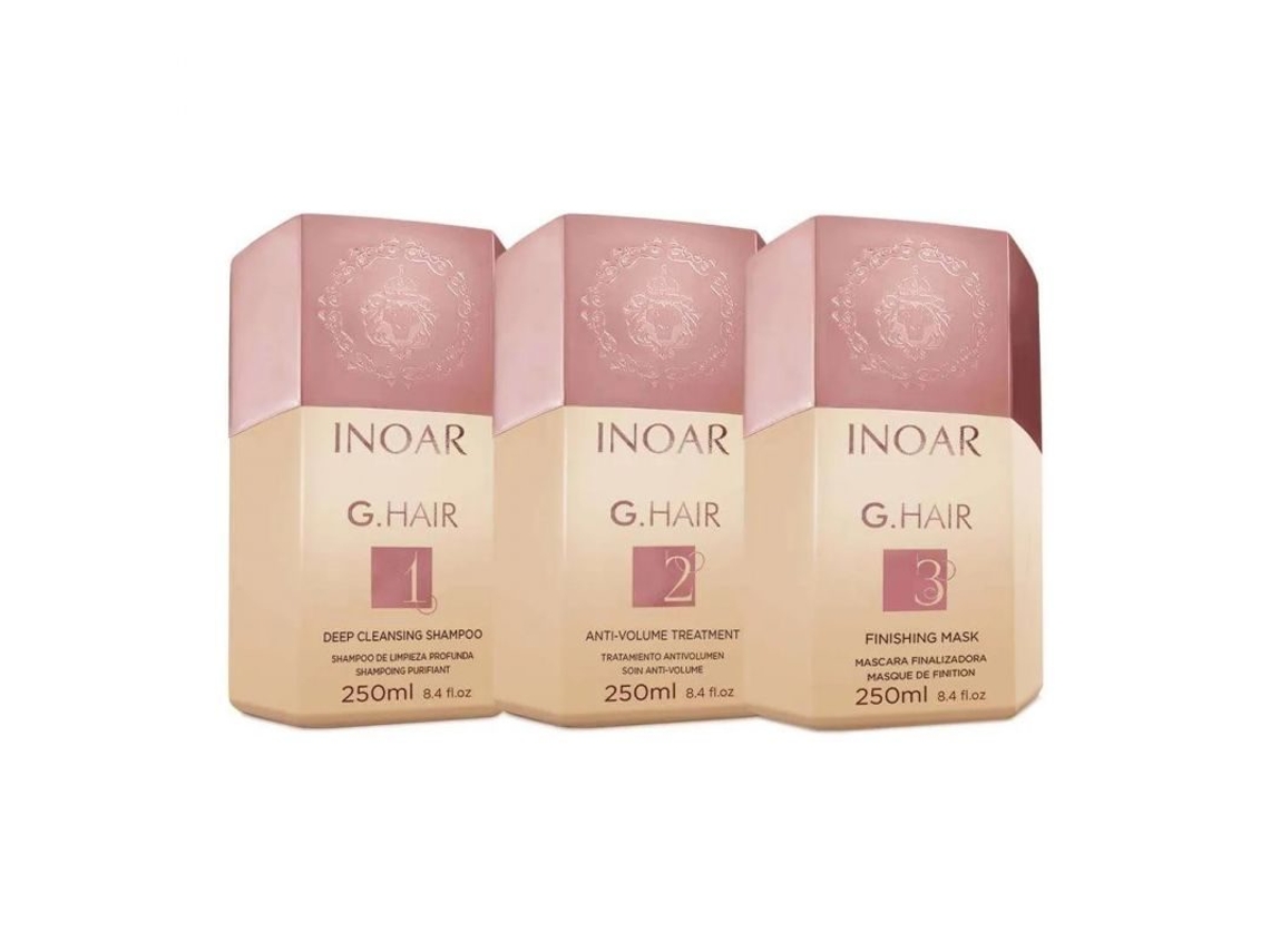 Pack Inoar G-hair Alisamento Brasileiro Com Keratina 3x250ml