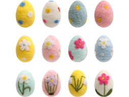 Ovos De Páscoa Soltos Em Feltro, Decorações De Ovos Festivos E Coloridos |