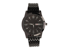 Reloj Hombre Cuarzo Día Fecha Impermeable Lujo Casual Luminoso Moda Negra Con Correa De Aleación Para Negocios