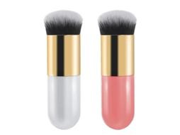 Pinceis de Base 2 Peças, Pinceis de Maquiagem Gordinhos, Ideal para Misturar Liquido, Creme Ou Pó Perfeito