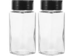 Conjunto De 2 Saleiros De Vidro De 120ml Para Condimentos E Pimenta.