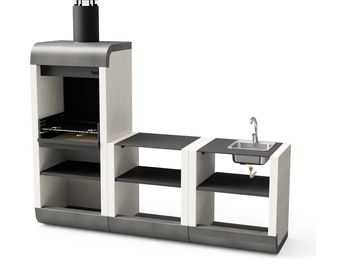 Churrasqueira TUOZI Cozinha de Exterior Sud (Preto - 243x60x220cm)