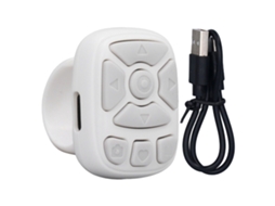 Aetheria anel de Controle Remoto Bluetooth Sem Fio para Rolagem e Virar Páginas Ios 15 Branco