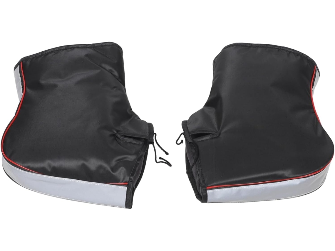 Guia térmica e proteção contra o vento para motocicletas, quadriciclos e motos de neve no inverno, com faixas de proteção.