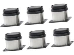 Sewacc Conjunto De 6 Pés Móveis Ajustáveis Em Aço Inoxidável, Redondos, Para Mesas, Escrivaninhas, Armários E Sofás