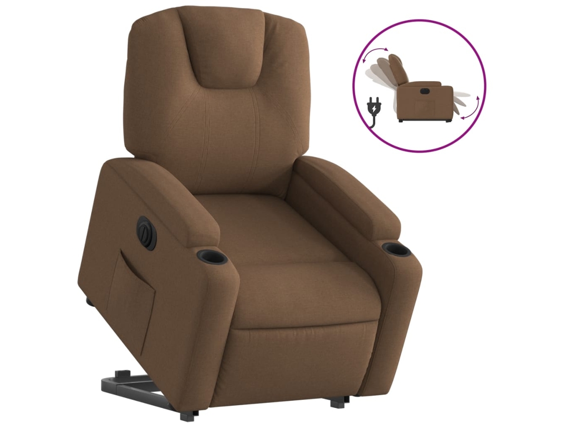 Electric Stand Up Recliner Chair, Electric Stand Up Recliner Chairs Vidaxl Marrom Tecido