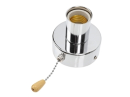 Soquete Para Lâmpada De Teto Em Aço Inoxidável Com Interruptor.