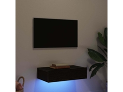 Vidaxl Móvel De Tv Com Luzes Led Carvalho Preto 60x35x15,5 Cm