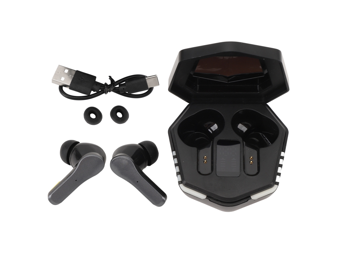 Auriculares Bluetooth 5.3 com controlo táctil, baixa latência e graves profundos para jogos | S/MARCA