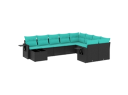 Conjunto de Sofá Jardim 3 Peças Almofadas Rattan Sintético MAISON EXCLUSIVE