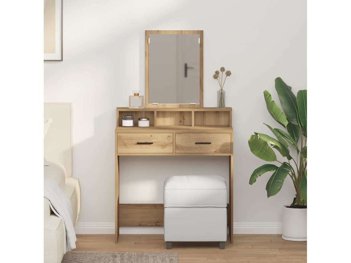 Vidaxl Mesa De Vestir Carvalho Artesanal 79 X 41 X 140 Cm