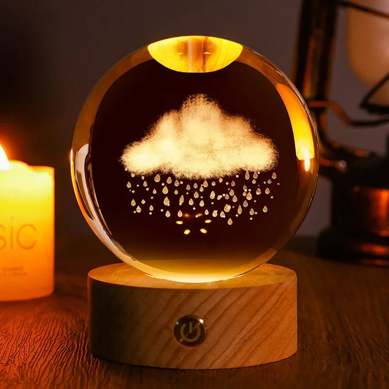 Bola de Cristal de 60mm com Gravação a Laser 3d MDUG (estilo 7 60mm)