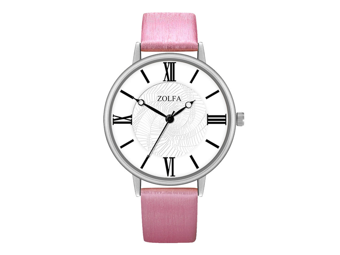 Relógio Feminino de Moda Pulseira de Couro Pu Diferentes Cores Rosa Quartz