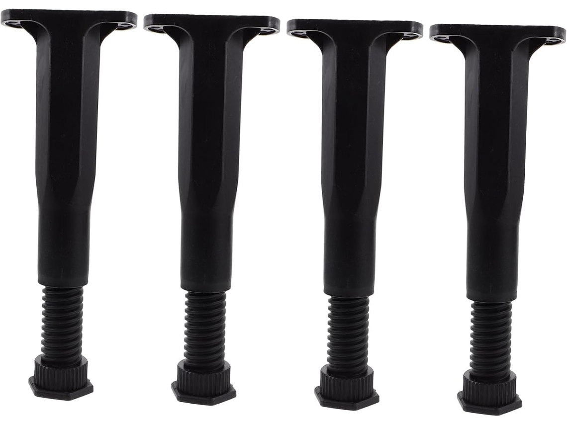 Tehaux Conjunto De 4 Pés Apoio Ajustáveis Para Estrutura Cama Em Plástico Com Superfície Lisa E Proteção O Piso, Altura