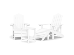 Maison Exclusive - Cadeiras De Jardim Adirondack Com Apoio De Pés/mesa Pead Branco