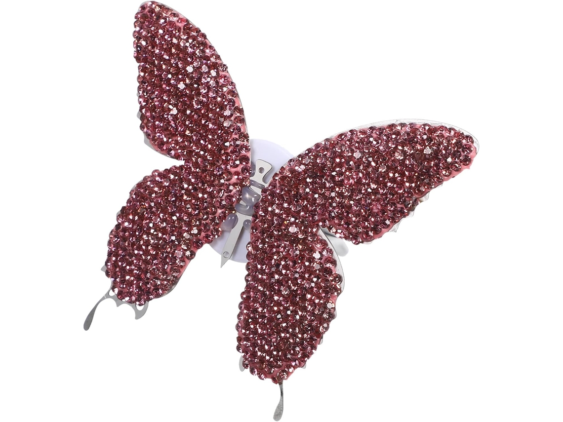 Clipe Para Aromatizador De Carro Em Ferro Com Strass Rosa.