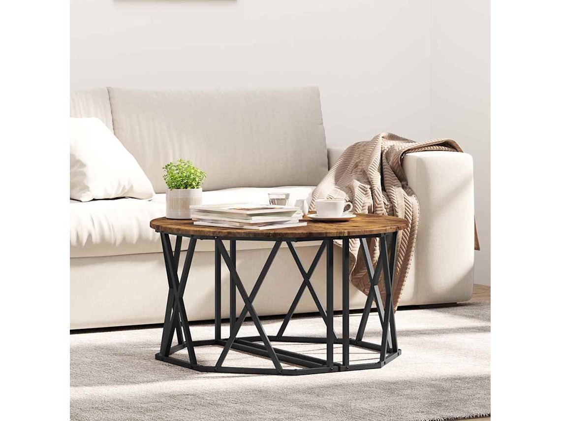 Vidaxl Mesa De Centro Carvalho Defumado 80 X 80 X 42 Cm