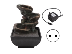 Fonte De Água De Mesa Laxiscreed Com Led, Som De Cascata E Resistência Em Resina Para Casa E Escritório Eu Plug