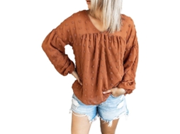 2026 blusa Casual Feminina de Manga Longa com Gola em V de Ponto Suíço para Outono e Primavera, Feita de Tejido Leve e Respirável