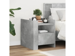 Vidaxl Mesa De Cabeceira 45x50x50cm Derivados Madeira Cinzento Cimento