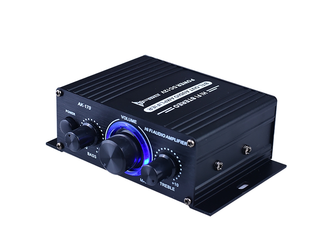 Ak 170 Mini Hifi Stereo Audio Power Amplifier 200w+200w com Entrada Rca ZYBLSSBB
