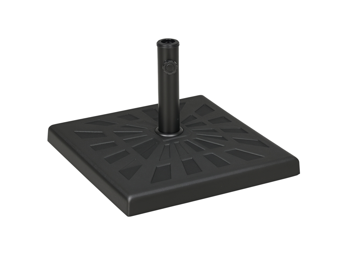 Supporto base ombrellone, resistente alle intemperie, 51x51x32cm, nero ZENCORE SERVICES