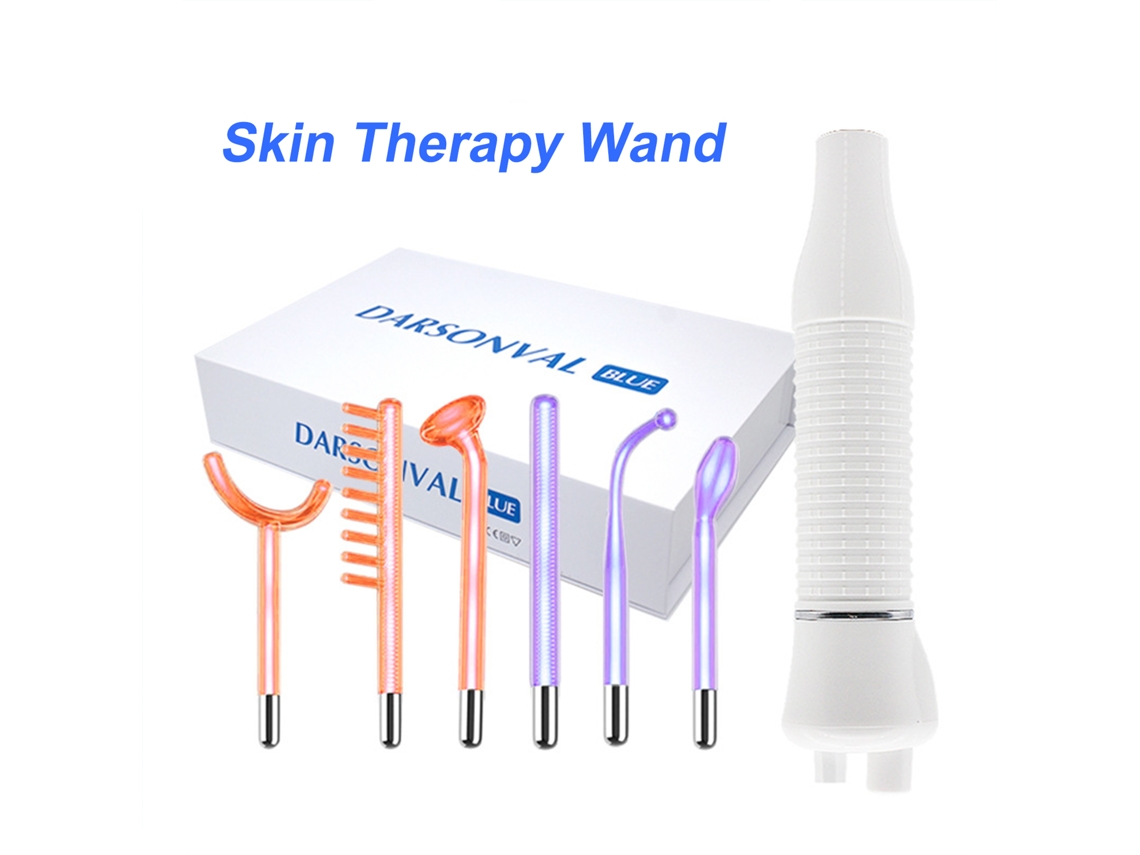 Máquina De Spa Facial De Alta Frecuencia Com Vara De Vidro Eletrodos E Luz Led Para Cuidado Da Pele E Acne