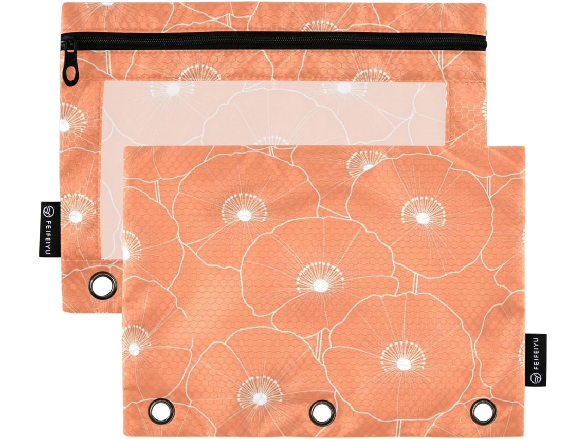 Pacote Com 2-sacos Transparentes Janela Cadernos De 3-argolas