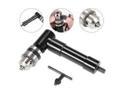 Adaptador de furadeira sem fio YWP de ângulo reto de 90 graus com mandril de chave de 3/8" e haste sextavada de 8 mm