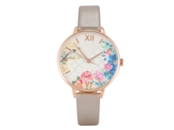 Relógio Feminino de Moda com Pulseira de Couro Pu Quartzo Resistente À Água Rosa Ouro Branco