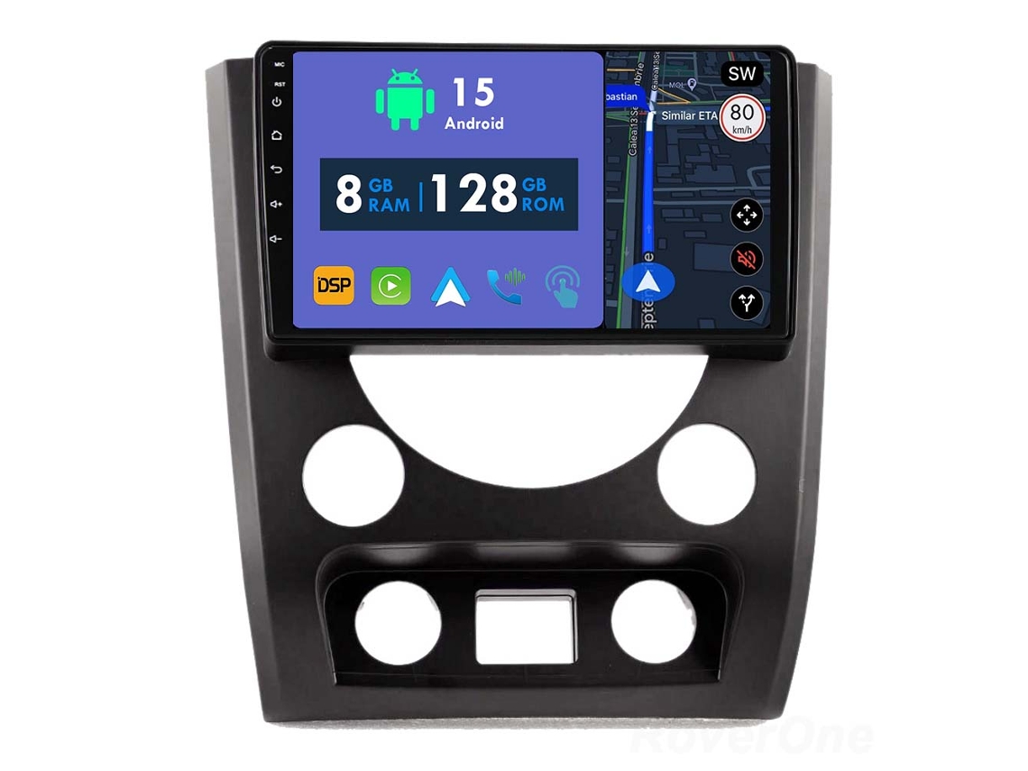Auto Rádio Carro Bluetooth Autoradio 8GB RAM 128G ROM CarPlay Navegação GPS Ecrã Táctil RoverOne para SsangYong Rexton Y290 III 3 2012-2017  