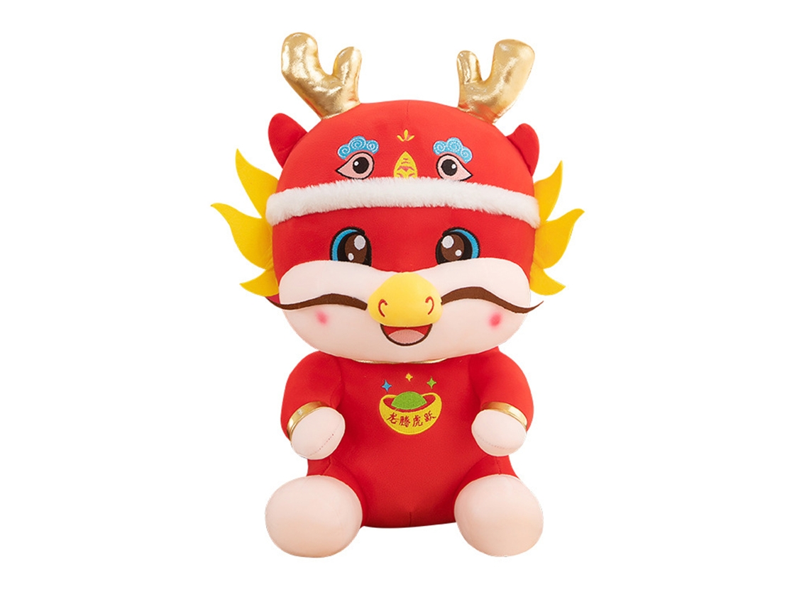 Laxiscreed Boneco Mascote Dragão De Ano Novo Tema Zodiac Peluche 26cm Para Coleção E Decoração