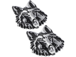 Adesivos 3d De Cabeça De Lobo, Metal Prateado