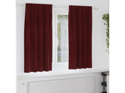 Vidaxl Cortinas Opacas 2 Unid. Vinho Vermelho 140 X 175 Cm Veludo