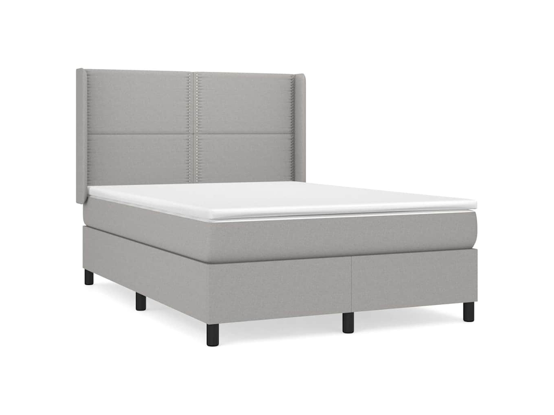 Box Spring Bed, Box Spring Beds Vidaxl Cinzeto Tecido (140 X 200 Cm)