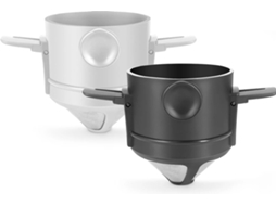 2 Suportes Filtro Cafe Aco Inox Reutilizavel, Preto e Branco ZYBLSSBB