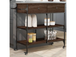 Vidaxl Carrinho Cozinha 105x42x95 Cm Deriv. Madeira Carvalho Castanho