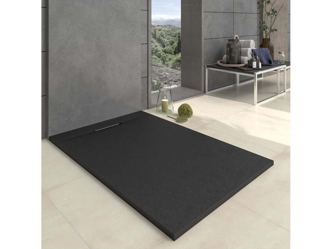 Base de Duche em Resina Vortex Preta 200x80 Cm RC
