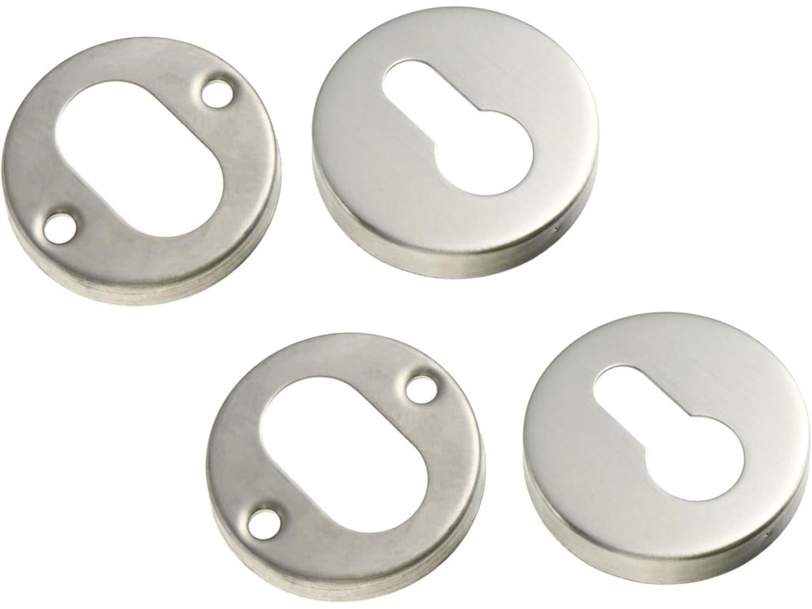 Mikikit Conjunto De 6-protetores Decorativos Para Fechadura Porta, Em Cromado, Para Ocultar A Fechadura