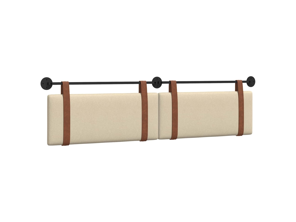 Conjunto 1 Cabeceira Suspensa Vidaxl Creme Couro Sintético (210 X 55 X 5 Cm)