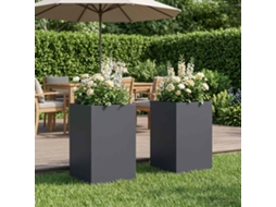 Vidaxl Vaso De Jardim 2 Unid. Antracite 30 X 30 X 50 Cm