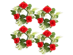 Laxiscreed Conjunto De 4 Flores De Rosa Artificial Para Decoração De Casamentos E Festas
