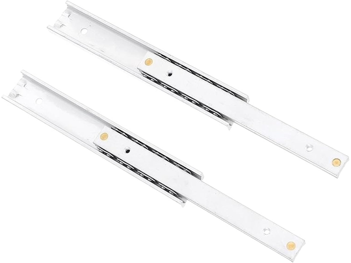 Conjunto De 2 Corrediças Extensíveis Para Gavetas E Armários, Em Liga De Alumínio 15, 5x 1, 6cm