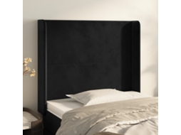 Vidaxl Cabeceira De Cama C/ Abas Veludo 83x16x118/128 Cm Preto