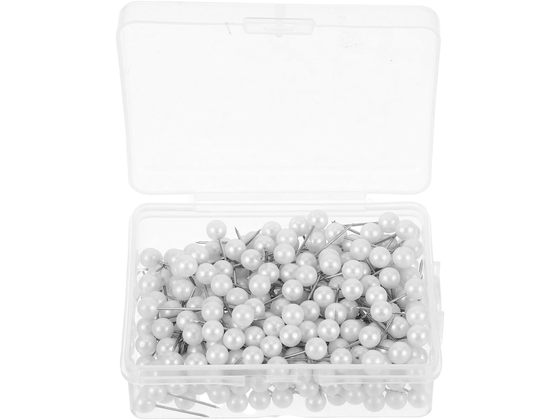 Conjunto de 300 tachinhas redondas, curvas e seguras, em aço inoxidável e plástico, para decoração de mesa.