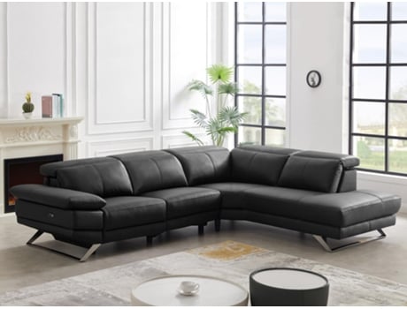 Sofá Relax Elétrico LINEA SOFA (299 x 239 x 76 - Pele - Preto)