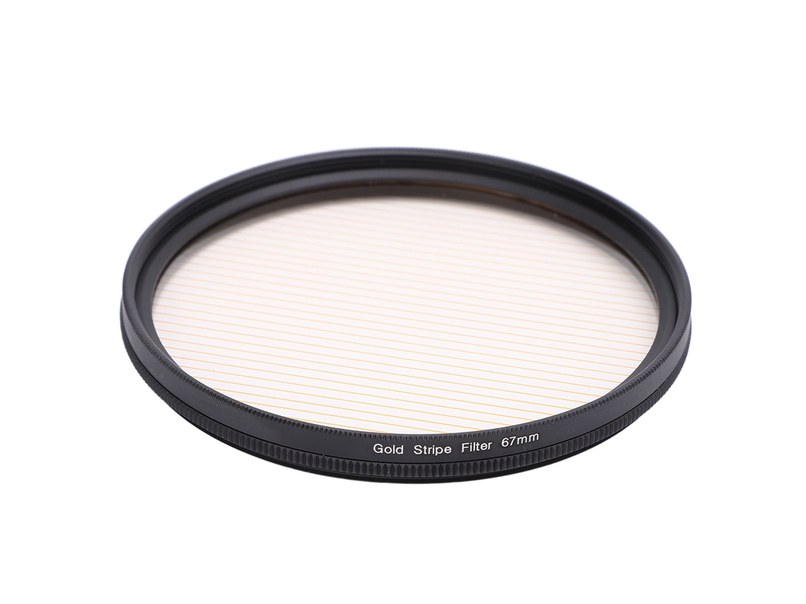 Filtro de raios de câmera de 67 mm, filtro de efeito especial em vidro óptico com estojo de armazenamento para fotografia com celular, dourado.