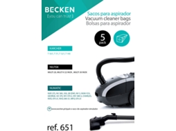Sacos de Aspirador BECKEN REFª651 (5 unidades)