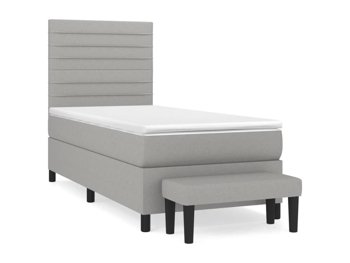 Box Spring Bed, Box Spring Beds Vidaxl Cinzeto Tecido (90 X 190 Cm)